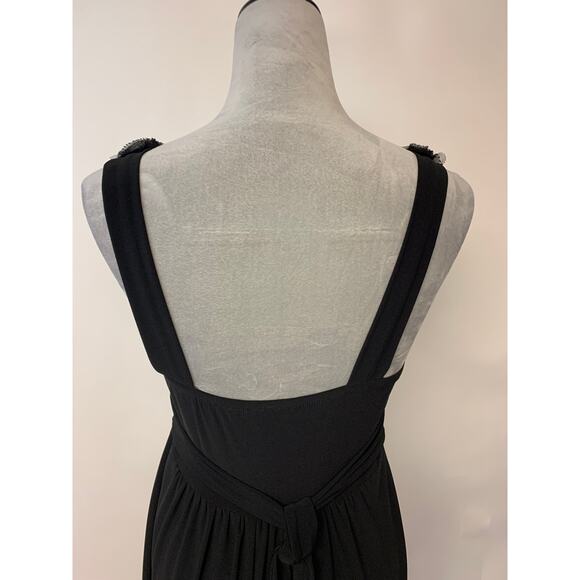 Dress  Black Mini Bubble Hem Dark Coquette Feminine Vacation Wear Pleated SZ M - Picture 4 of 8